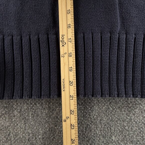 Ralph Lauren Polo Jeans Women Flag Sweater Navy Blue Knit Medium Cotton Crew - Picture 8 of 13
